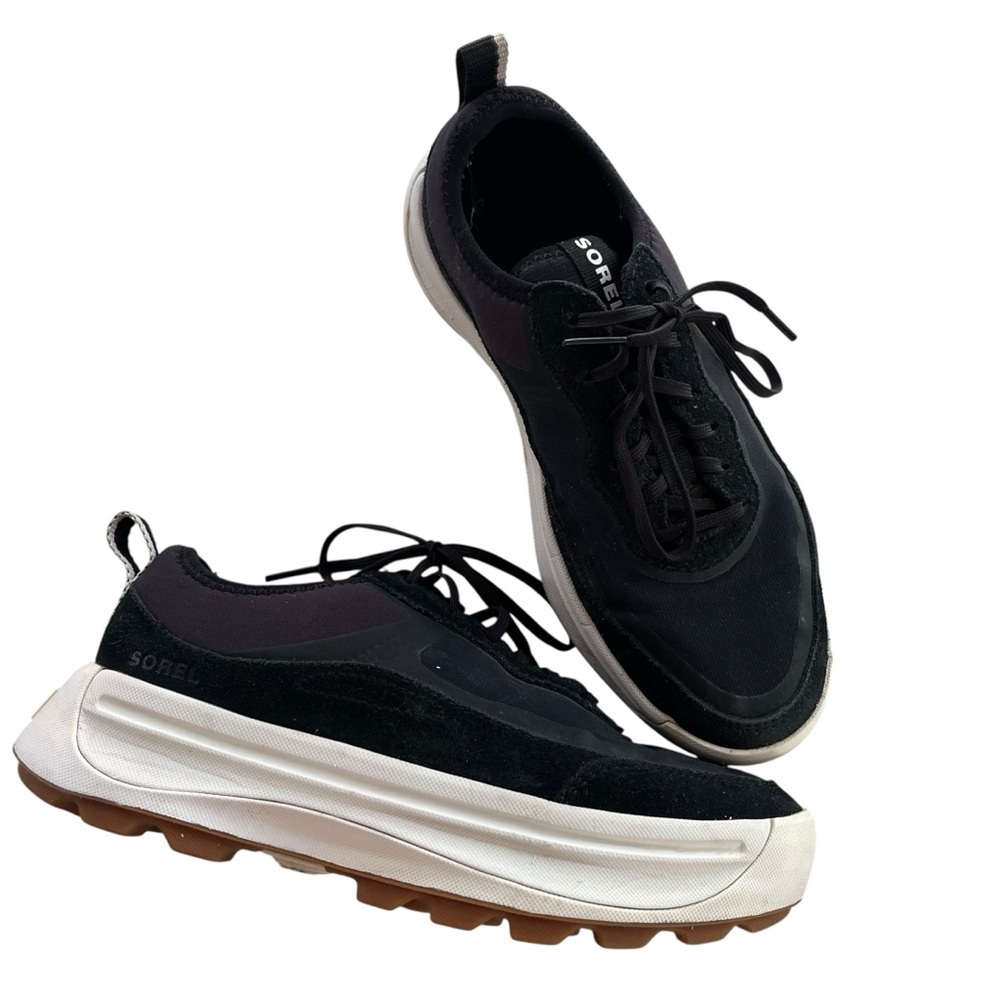 Sorel Womens 7 Black Jet Suede & Textile Ona 503 Low Top Lace Up Sneaker 2008991